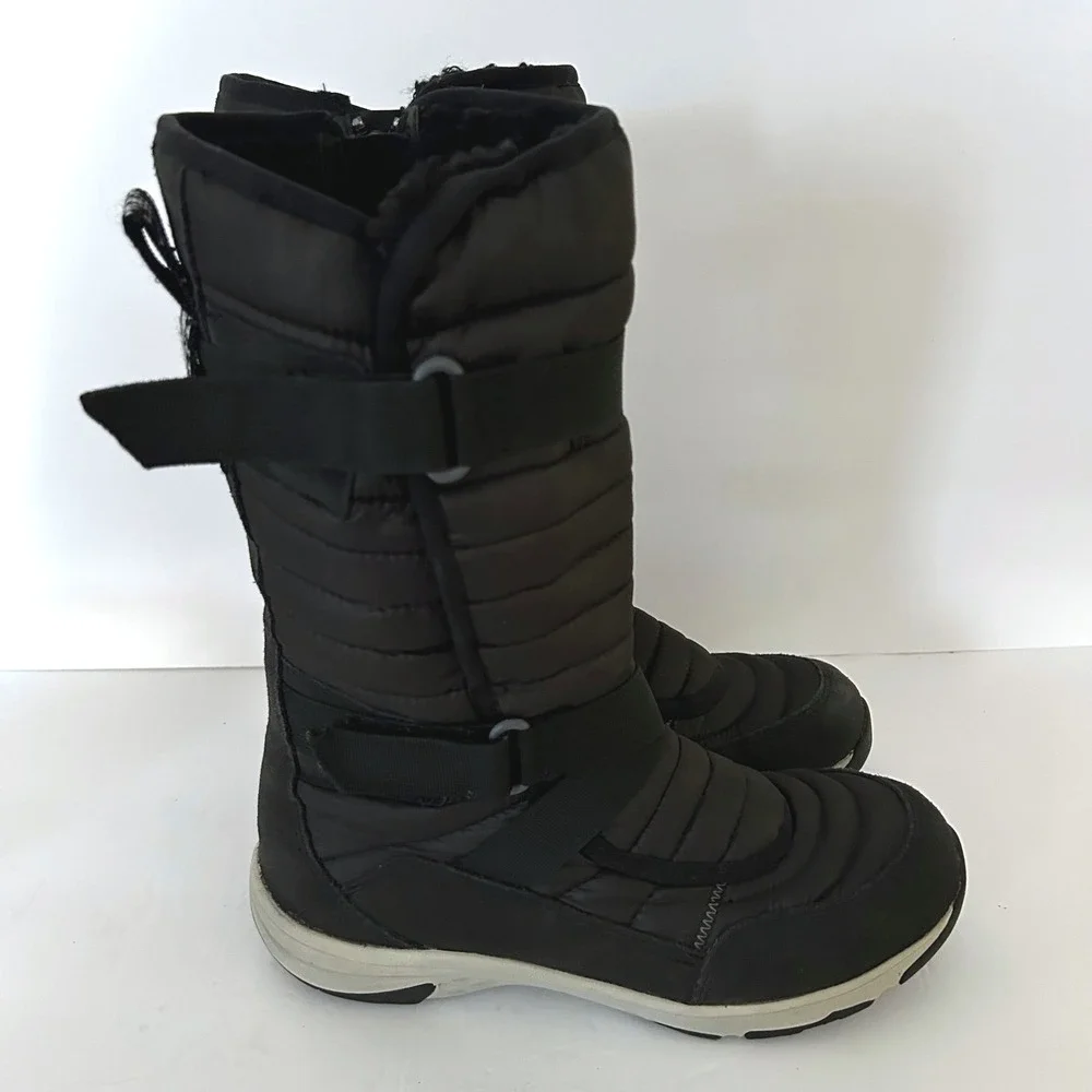 Merrell Approach Sport Tall Snow Boots Women 8 WP Black Insulated Zip Fleece